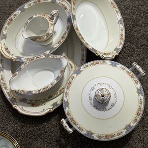 Elegant Floral Dinnerware Set Alladin China serving set $180 made in Japan